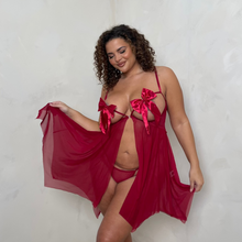 Load image into Gallery viewer, Amanda Peep Style Babydoll & Matching Thong