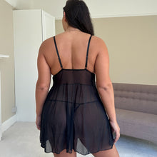 Load image into Gallery viewer, Maggie Red and Black Peep Babydoll