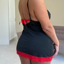 Load image into Gallery viewer, Katherine Black Babydoll with Matching Thong