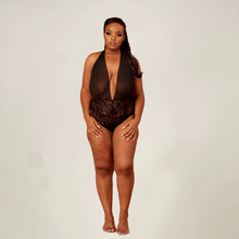 Load image into Gallery viewer, Makayla Plunge Halter-neck Sheer Body