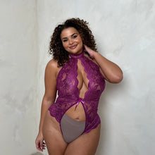 Load image into Gallery viewer, Alexis Lace Halter-neck Playsuit-Crotchless