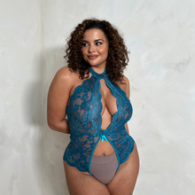 Load image into Gallery viewer, Alexis Lace Halter-neck Playsuit-Crotchless