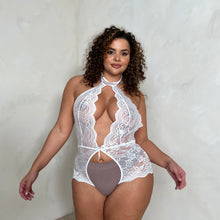 Load image into Gallery viewer, Alexis Lace Halter-neck Playsuit-Crotchless