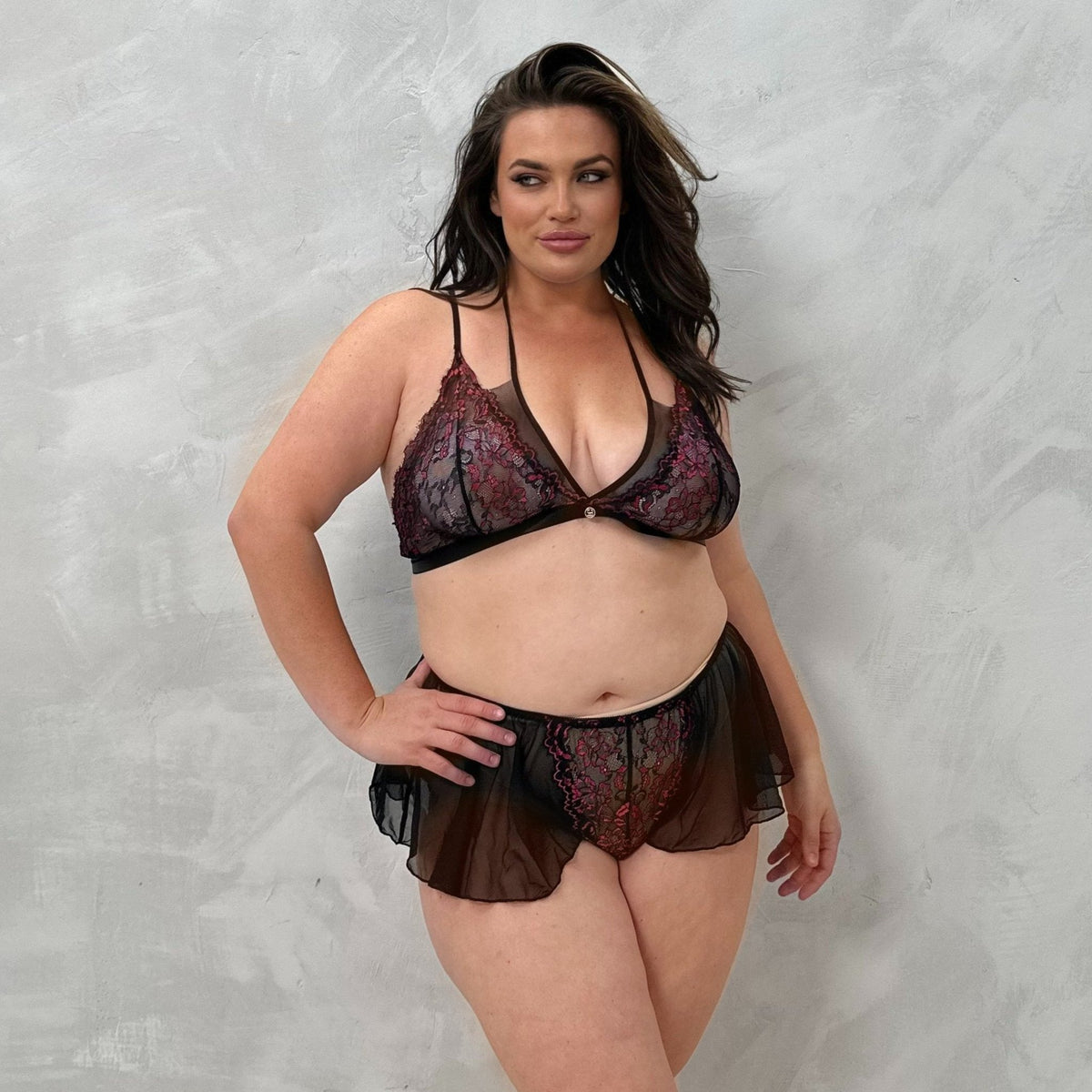 Cheryl 2 Piece Bralet with Skirted Briefs