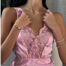 Load image into Gallery viewer, Nora Lace Trim Satin Playsuit
