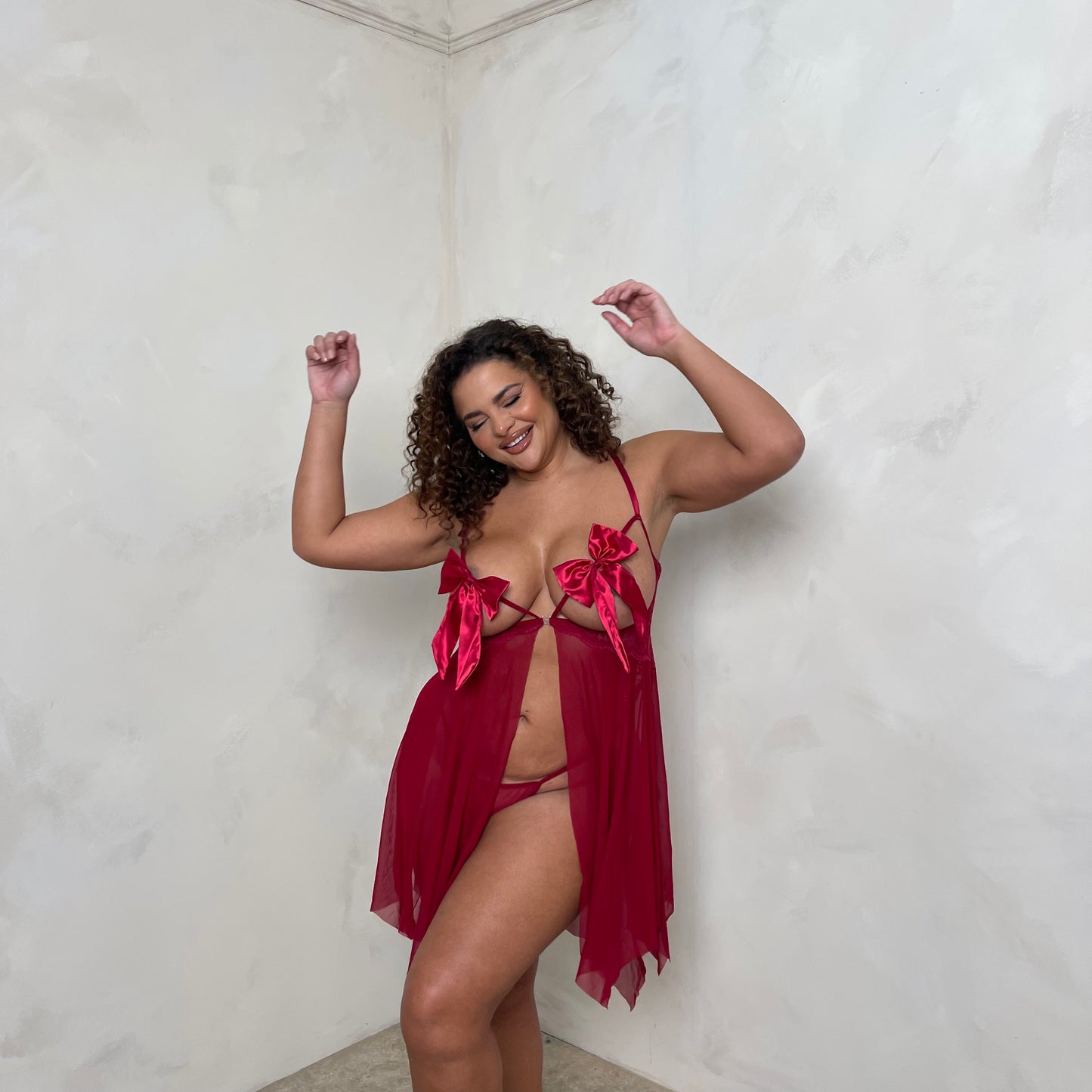 Amanda Peep Style Babydoll & Matching Thong