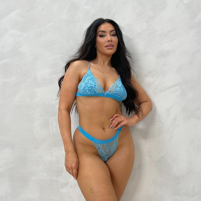 Amy Full Lace Elasticated Bralet & Tanga Brief