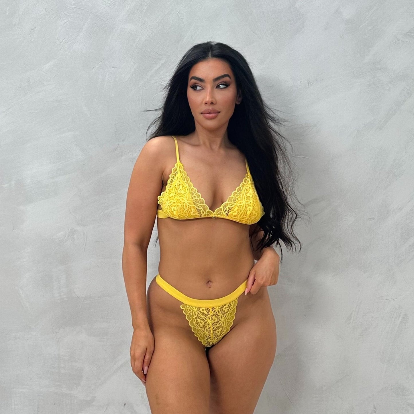 Amy Full Lace Elasticated Bralet & Tanga Brief