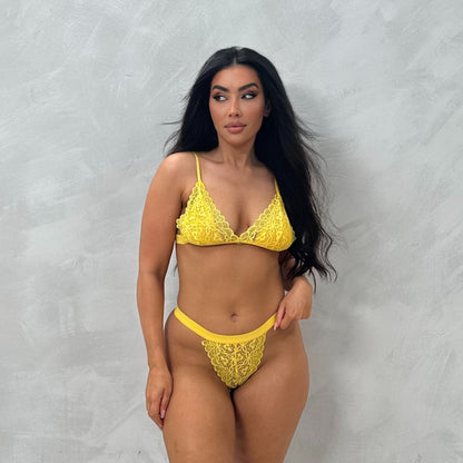 Amy Full Lace Elasticated Bralet & Tanga Brief