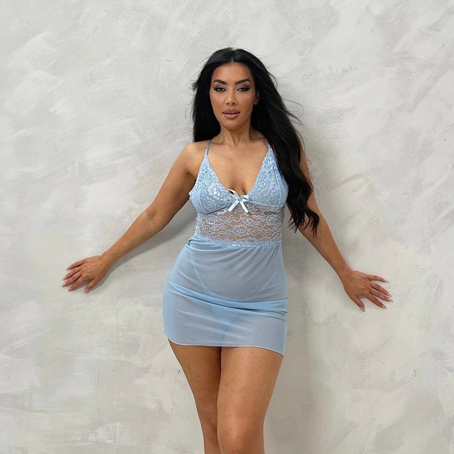 Andrea Sheer Night Dress & G-String Set