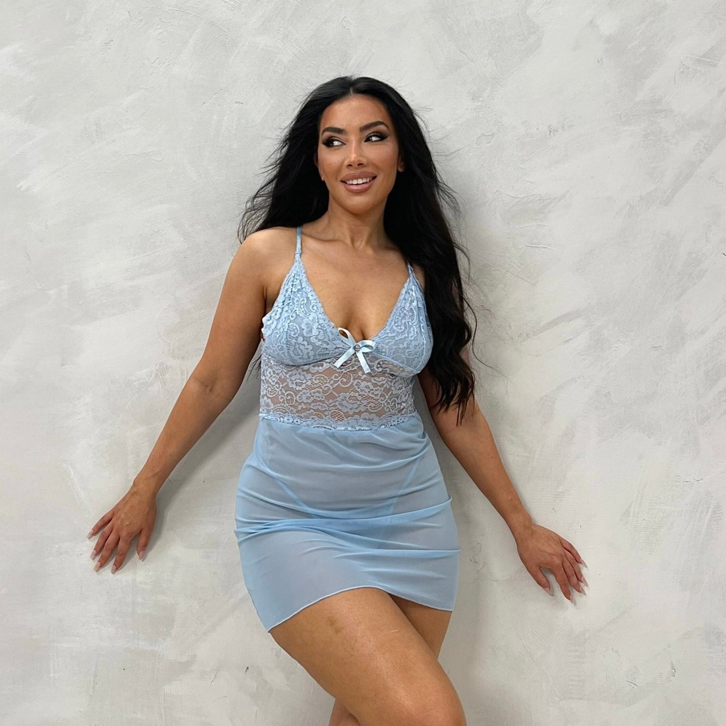 Andrea Sheer Night Dress & G-String Set