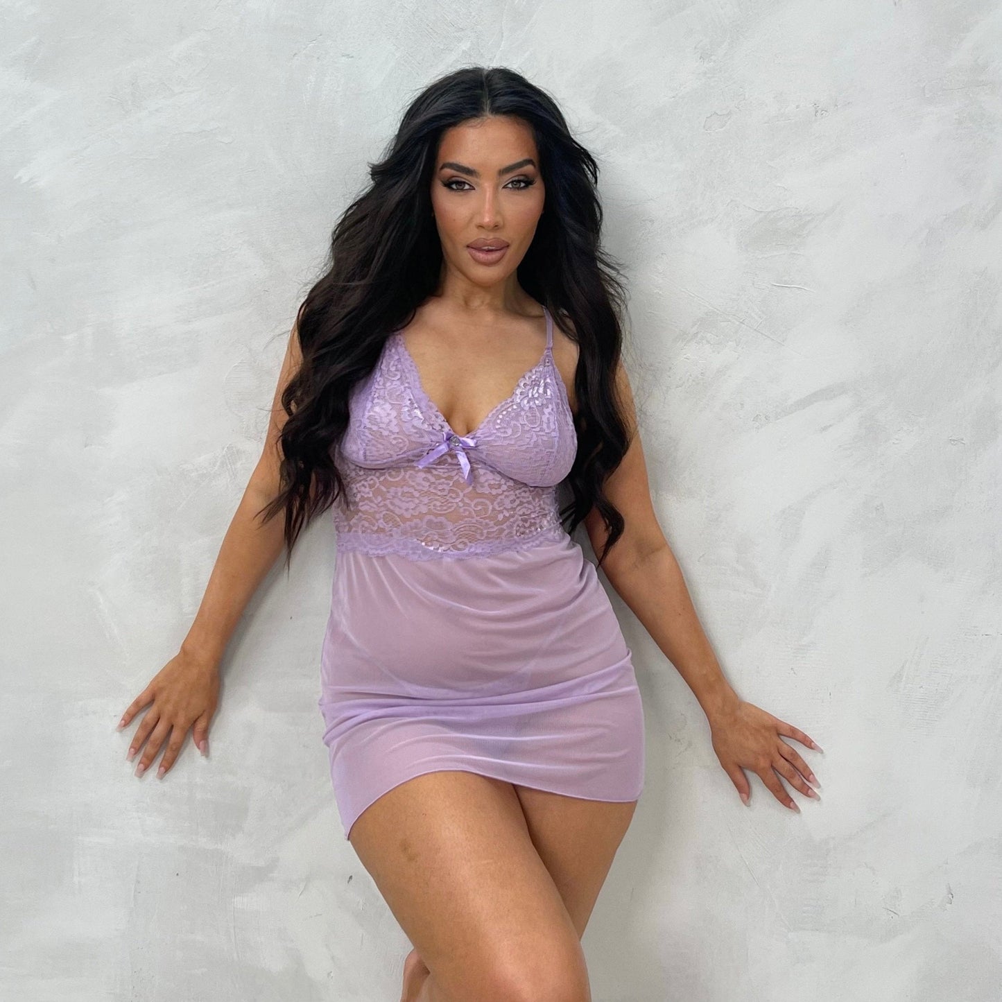 Andrea Sheer Night Dress & G-String Set