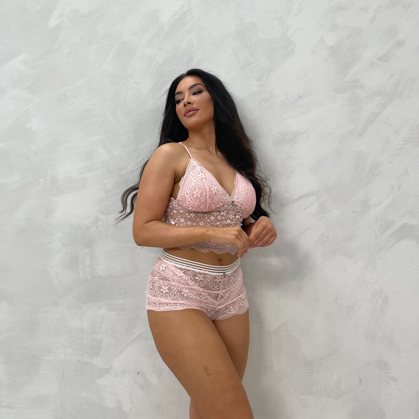 Anna Padded Cup Lace Cami & Boy Shorts