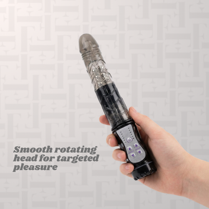 NEW Black Rotating Head Jelly Vibrator