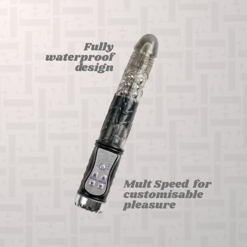NEW Black Rotating Head Jelly Vibrator
