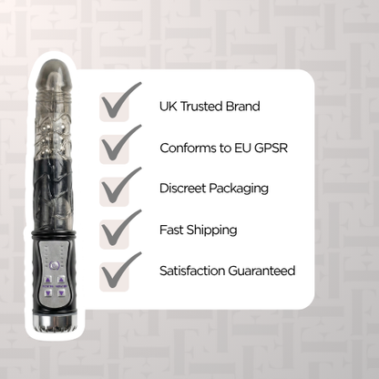 NEW Black Rotating Head Jelly Vibrator