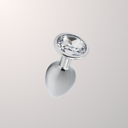 Silver Diamond Butt Plug -Premium Stainless Steel