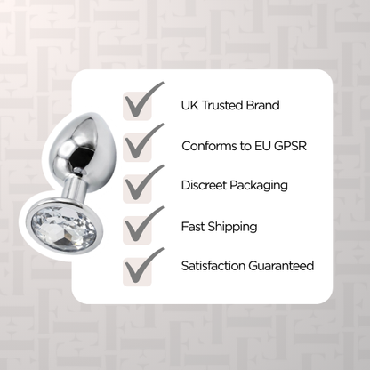 Silver Diamond Butt Plug -Premium Stainless Steel