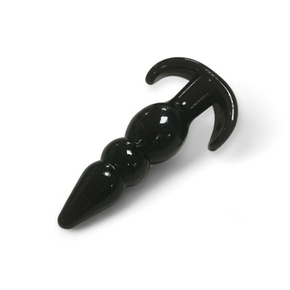 Ribbed Butt Plug Toy with Handle