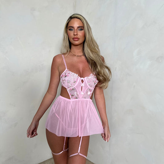 Ellie Babydoll Skirt Style Suspender Set