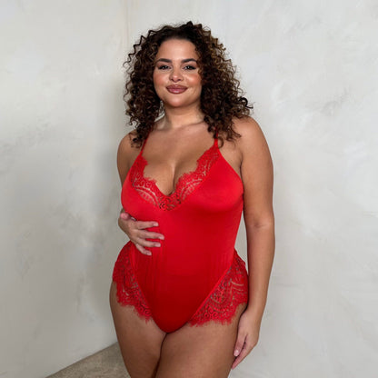 Frankie Soft Touch Bodysuit with Lace-Up Back