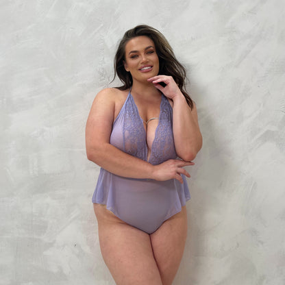 Hazel Chain Detail Skirted Bodysuit- Crotchless