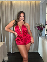 Load image into Gallery viewer, LUX Ariella Satin Playsuit with Bow Detail
