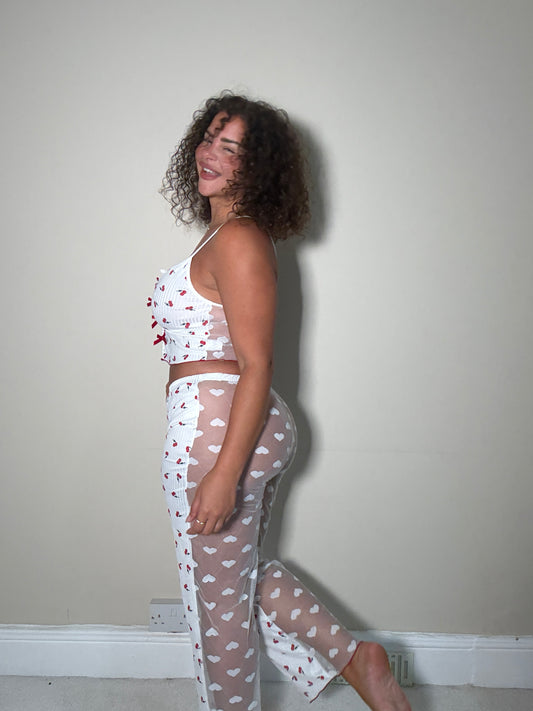 Secrets Exposed Sheer Back Pyjama Set