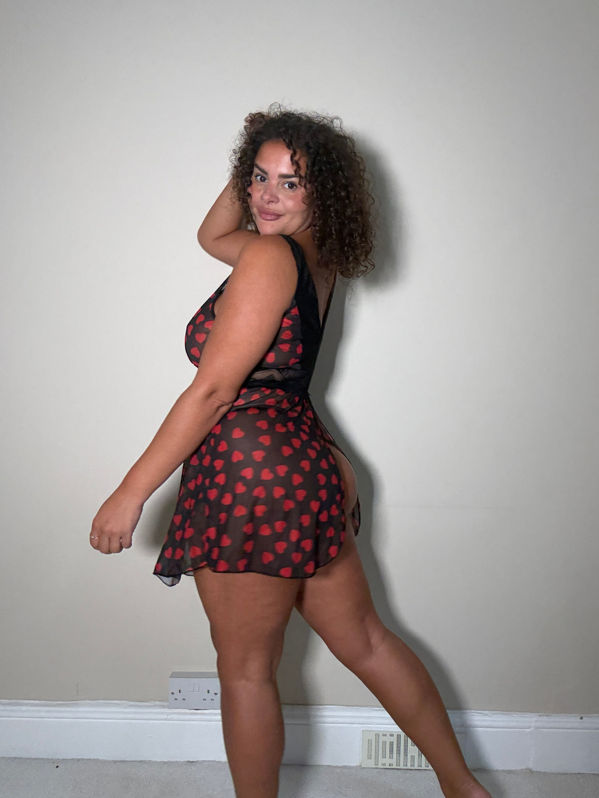 Wallis Heart Print Babydoll and matching Thong