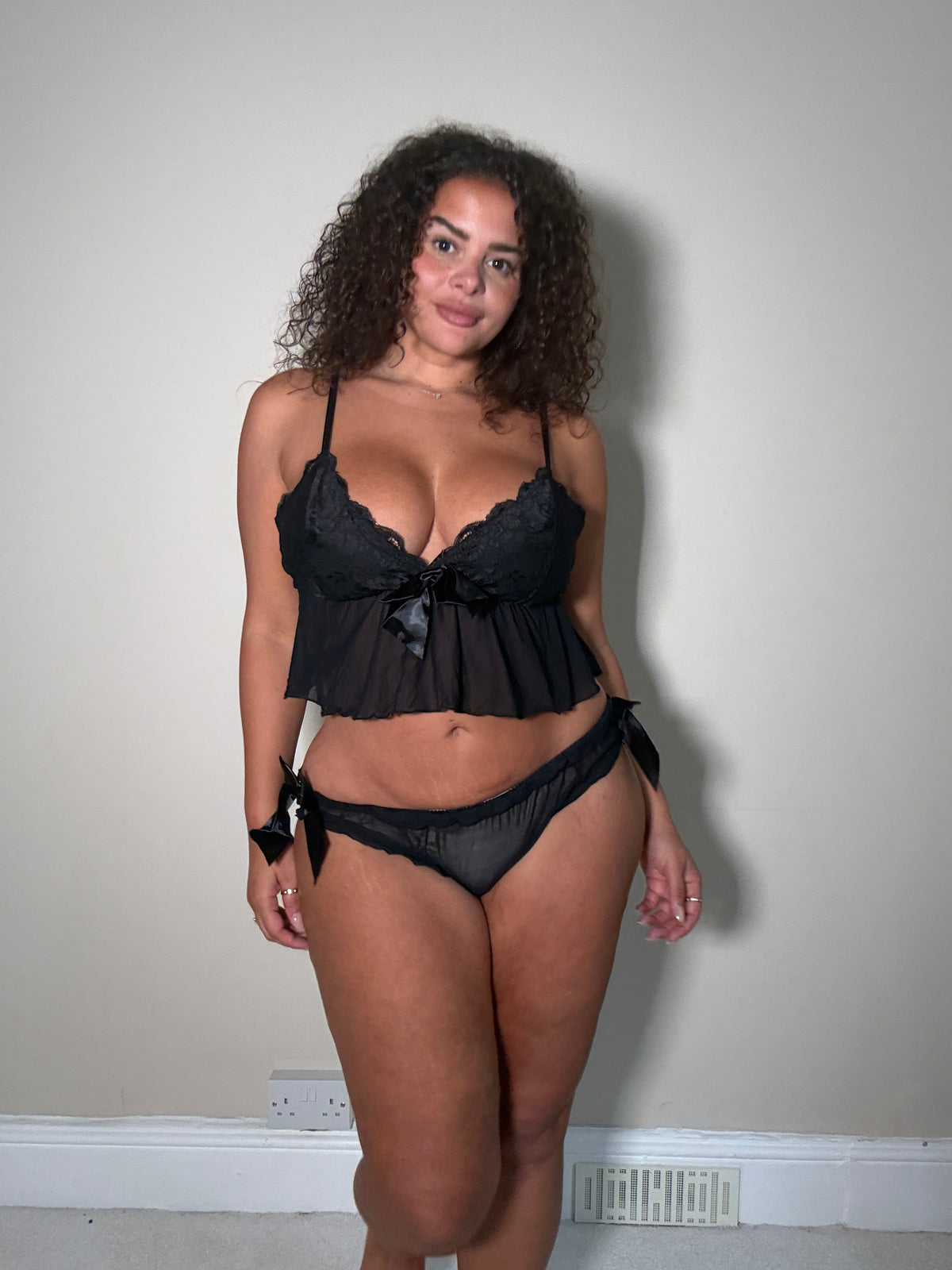 Beau 2 Piece Oversize Bow Matching Cami & Knicker Set