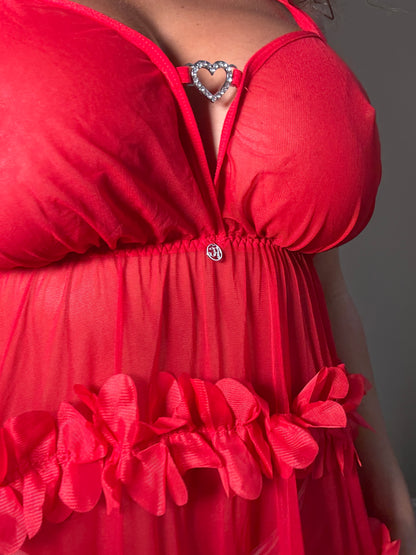 Marcia Ruffle Babydoll and matching Thong