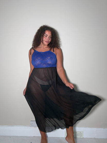 Zona Lace Panel Maxi Babydoll Set