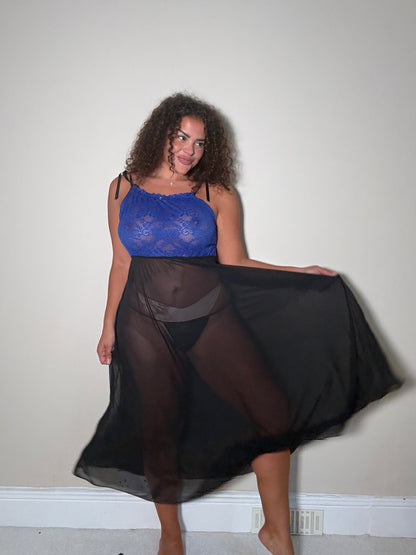 Zona Lace Panel Maxi Babydoll Set