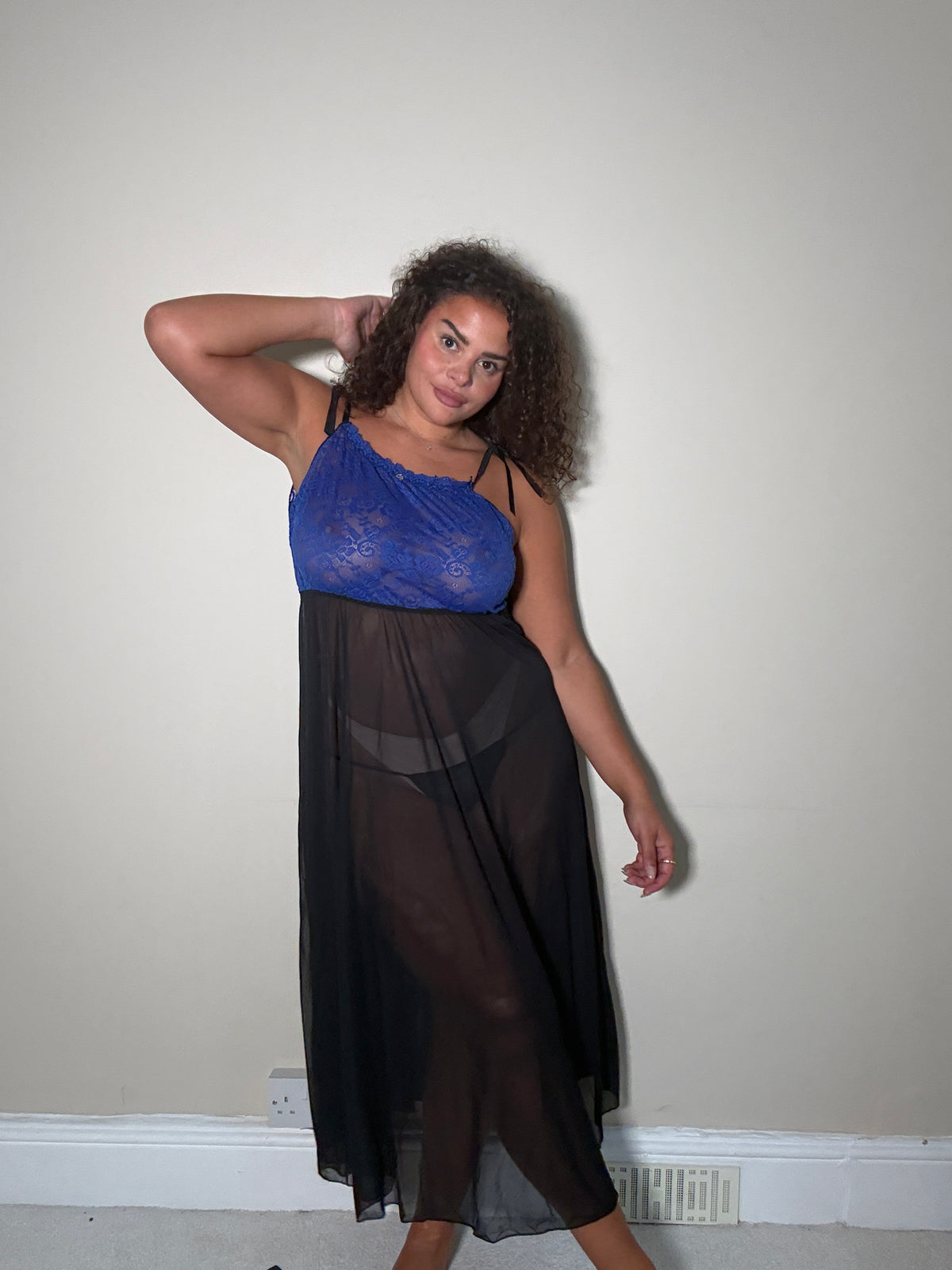 Zona Lace Panel Maxi Babydoll Set
