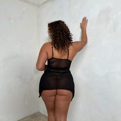 Dale Thigh Split Babydoll & Thong Set