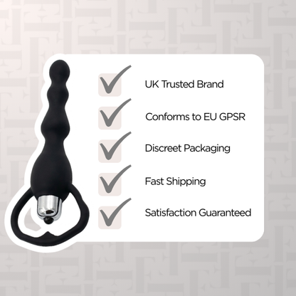 Ribbed Handle Anal Vibrator Toy