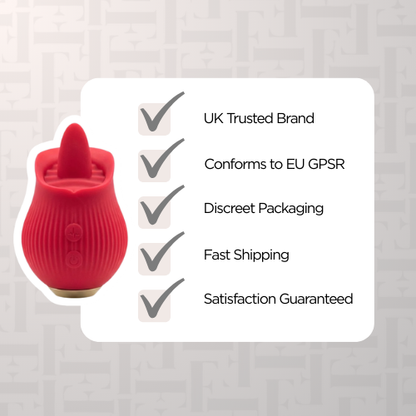 Rose Clitoral Flicking Tongue Simulator Vibe