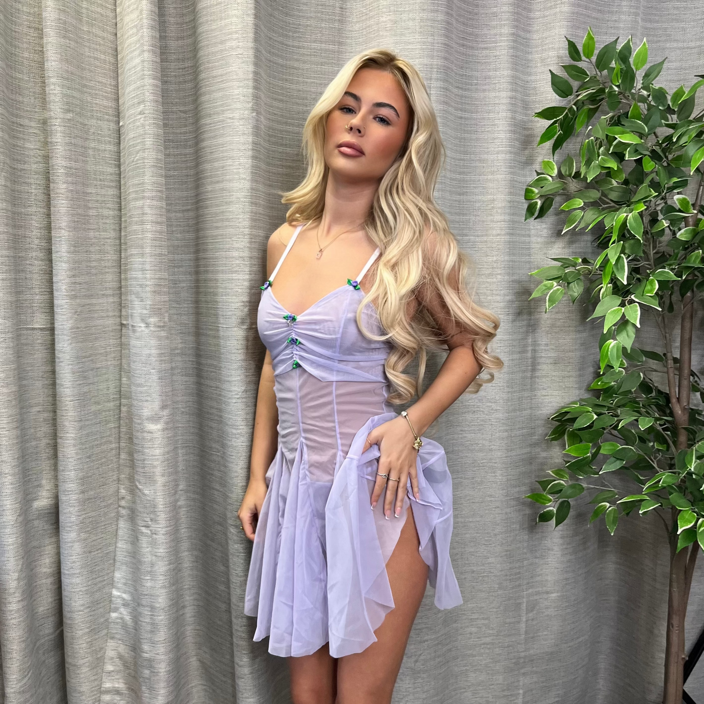 Ophelia Mesh Pleated Baby Doll