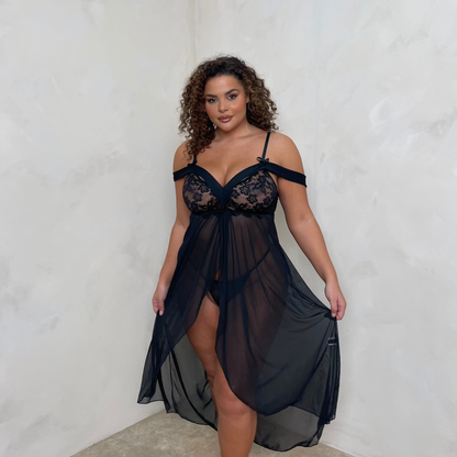 LUX Maddison Drop Shoulder Lace Night Dress