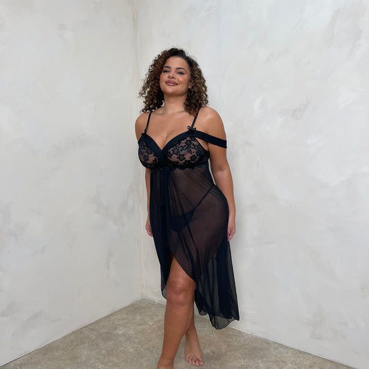 LUX Maddison Drop Shoulder Lace Night Dress