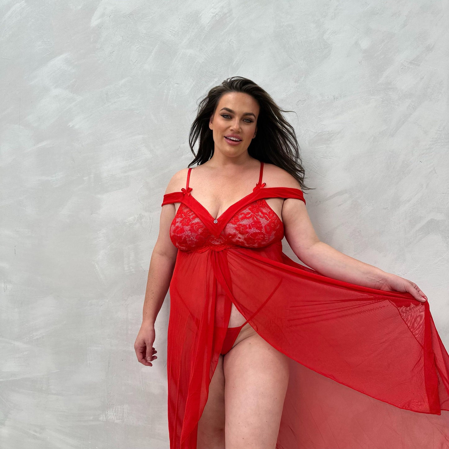 LUX Maddison Drop Shoulder Lace Night Dress