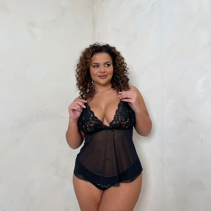 Niamh Diamond Heart Detail Cami & Lace Hipster Brief