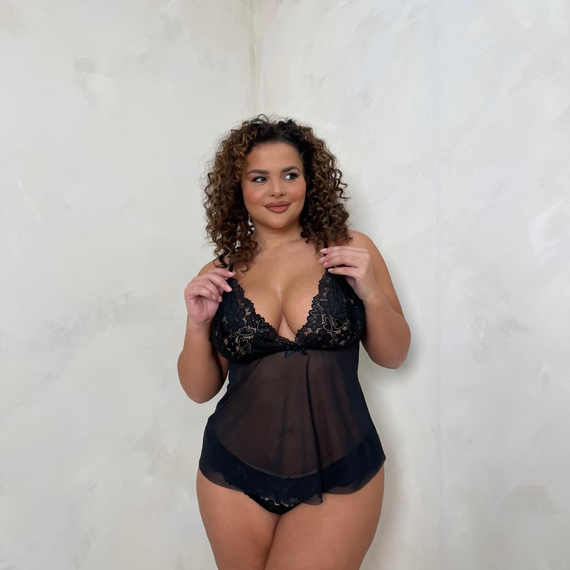 Niamh Diamond Heart Detail Cami & Lace Hipster Brief