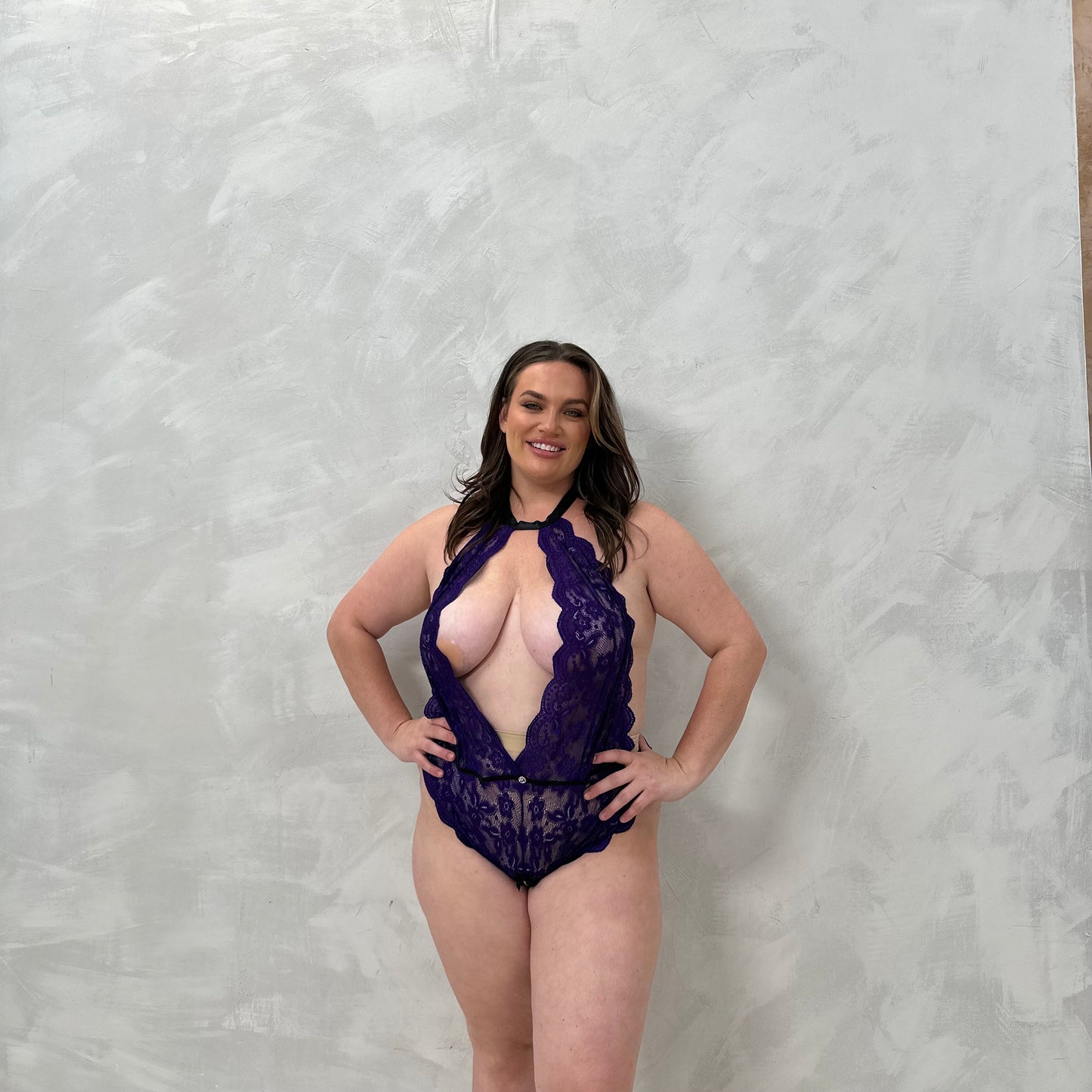 Christine Lace Front Crotchless Body