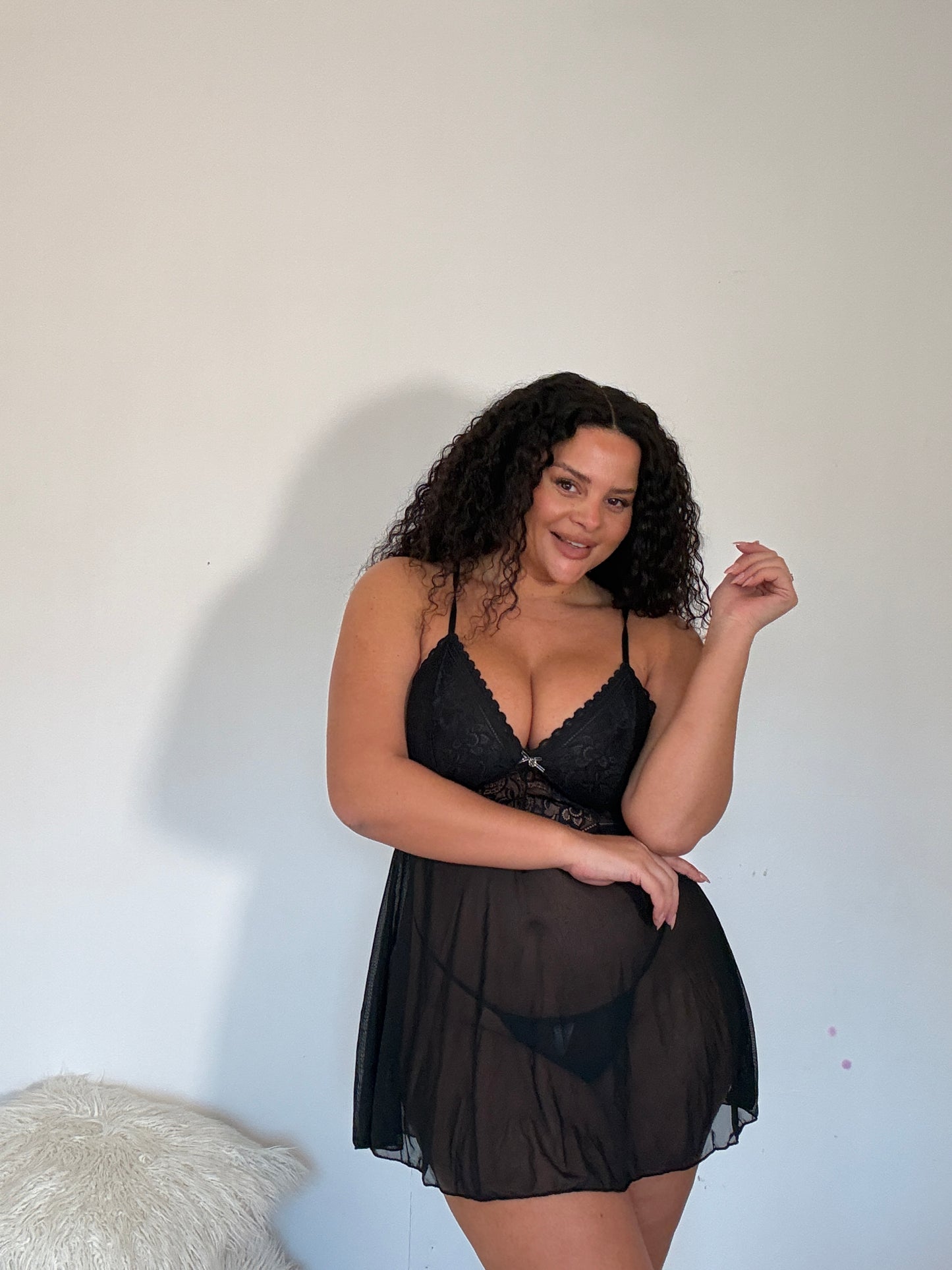 Queena Babydoll & Matching Thong Set