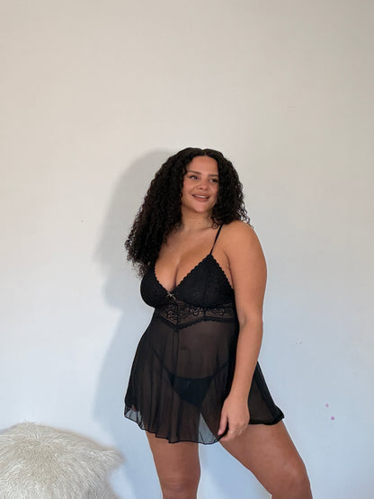 Queena Babydoll & Matching Thong Set