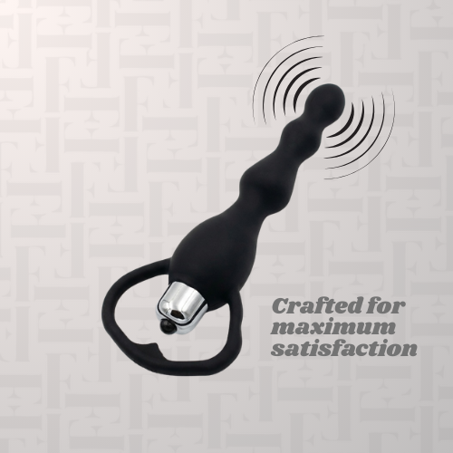 Ribbed Handle Anal Vibrator Toy