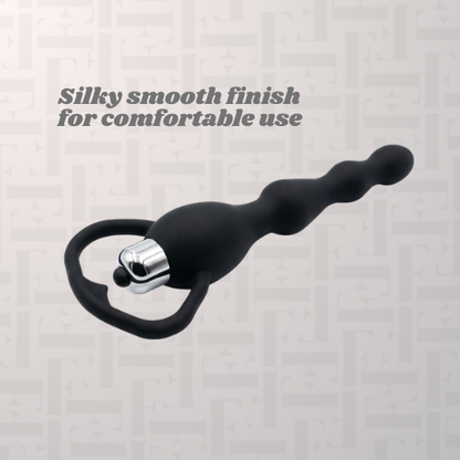 Ribbed Handle Anal Vibrator Toy