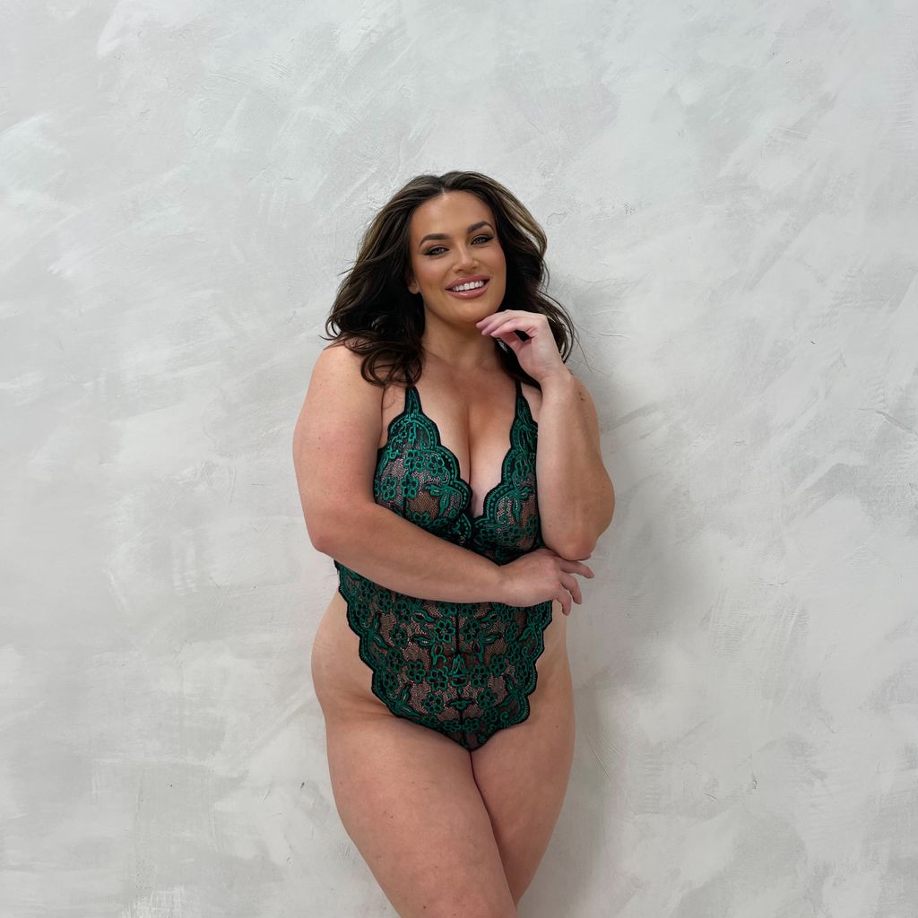 Crystal Lace Bodysuit with Open Back