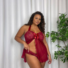 Load image into Gallery viewer, Zoey Halterneck Babydoll With Matching French Knicker
